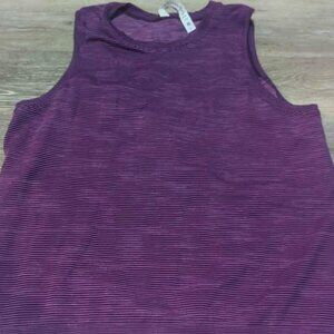 Lululemon Swiftly Relaxed Muscle Tank Top Chroma Check Stripe size 10 womens